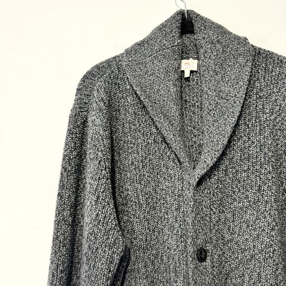 Faherty Marled Charcoal Grey Cardigan Sweater Cotton Cashmere Button Preppy XL - Picture 3 of 7
